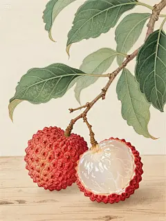 国画插画|垂涎欲滴妃子笑 - 小红书