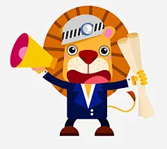 卡通小狗工地包工头_新图网 https://ixintu.com 小狗 卡通人物 喇叭 建筑师 工地包工头