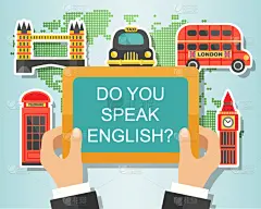 英格兰,英语,大学,概念,现代,矢量,说话,沟通,设计,教育