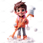 冬天冬季滑雪运动人物元素