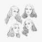 Sketch: Old Hollywood Glamour : Inspired by the glamourous 50's and 60's Hollywood screen sirens - Lauren Bacall, Grace Kelly, Veronica Lake and others. 