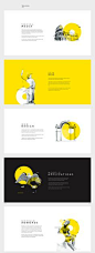 Dottopia web design for graphics services. Yellow website