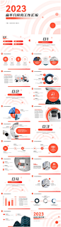 圆圈圆点几何风扁平商务工作汇报ppt模板