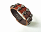 Jeweler bracelet leather bracelet men bracelet made of metal skeleton nail double brown leather SKULL  Bracelet cuff  SH-1153