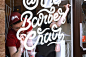 Cat @ The Barber Chair | Typographic Window Mural : One of Scotland's top barbers approached me to create a typographic window display for the opening of their new shop. The brief was to create a typographic design which exhibits the personality of the ow
