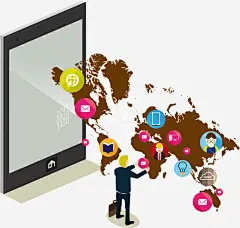 矢量图创意商务平板免抠素材 世界地图 设计图片 免费下载 页面网页 平面电商 创意素材 png素材