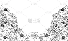 背景插图与许多花