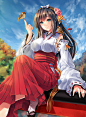 纯洁盛开的神社之花。巫女特辑 : 巫女，是日本自古以来负责侍奉神明的女性。很多人在年始年末去神社参拜时，都会看到巫女的身影吧。传统的绯红色的袴•绯袴搭配白衣，就像是平静的神社中凛然盛开的一朵花。另外，“侍奉神明”的这一任务，也使得巫女的存在更加神圣不可侵犯。
在这次的特辑中，我们为大家介绍了各种各样的巫女。有神社中常见的红白衣服的巫女、日西合璧风格的性感巫女，甚至还有长着兽耳的可爱巫女。敬请欣赏这些描绘了美丽、纯洁的巫女们的插画作品吧。