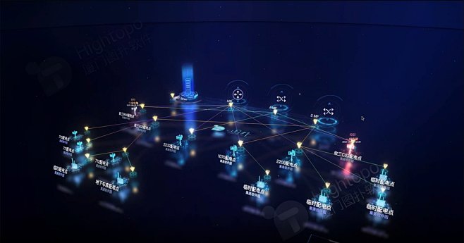 3d拓扑图节点连线网络拓扑图虚拟专网 