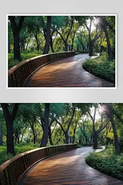 AI数字艺术美景马路街道林荫大道摄影图片-众图网
