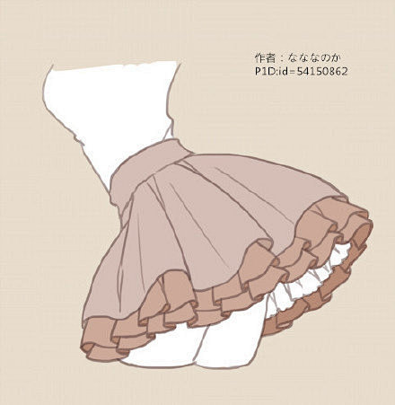 动漫绘师なななのか的关于裙子褶的绘画参考实用粗暴美少女的气味哈