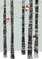 Robin Trees...  by Sandra Dieckmann, would love this print on my wall!
