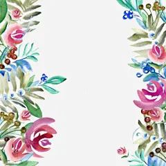 淡雅彩色花纹psd免抠素材_新图网ixintu.com