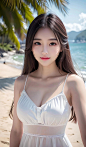 海边沙滩连衣裙少女。#二次元# ...@疯讲分享的动态