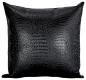 Croc Faux Leather Decorative Throw Pillow, Black modern-decorative-pillows