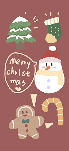 卡通 手机壁纸 圣诞节 cr:新酱兔