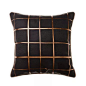 样板房现代北欧风格几何黑色拼金皮腰枕沙发抱枕三角形不含芯抱枕-淘宝网