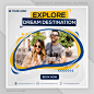 Instagram post template premium Premium Vector