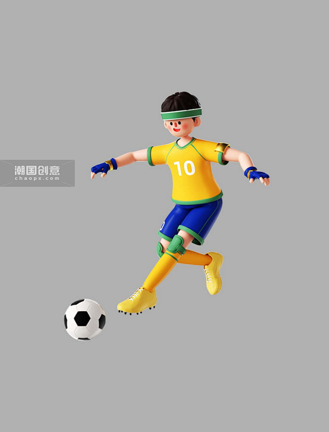3D立体运动员人物世界杯足球杯踢足球图片...
