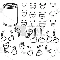 罐子,漫画,茶,饮料,苏打,金属,咖啡,布置,收集,设计