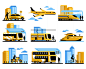 Traveling people isolated decorative icons set Free Vector