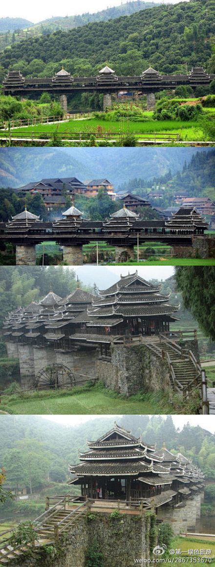 【程阳风雨桥】位于广西柳州，这座横跨林溪...