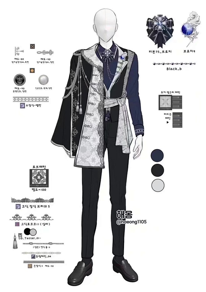 礼服搭配的素材，转需小画手们！
twi：...
