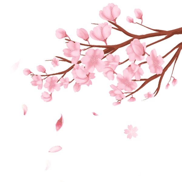 粉色卡通樱花树落花元素GIF樱花元素