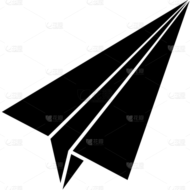 通用矢量黑色纸飞机图标元素