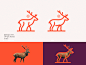 Deer Line Art Logo Design! mark symbol animal deers deer monoline mini