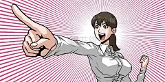 女商人高兴地指指点点