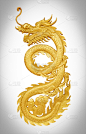 龙,黄金,木制,手艺,垂直画幅,美,新的,艺术,云,无人