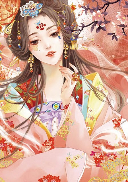 古装手绘插画封面漫壁纸治愈系素描