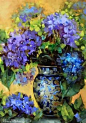 Blue Summer Hydrangeas by Floral Artist Nancy Medina