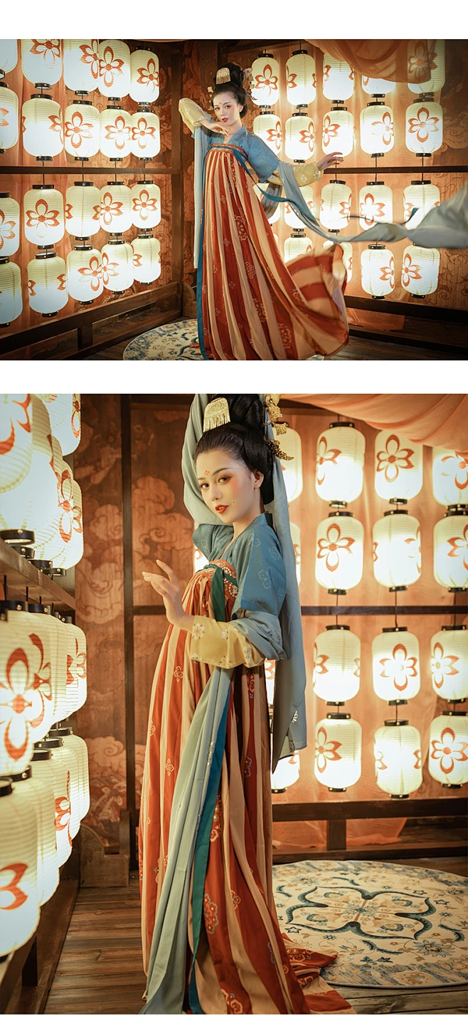 花朝记汉服x长安十二时辰【戌时•日晚残妆】齐胸裙7米摆66破女装-tmall.com天猫-花瓣网