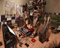 headphones women video games robots indoors coffee shoes books cyberpunk Pocky graphics tablets posters soft shading anime girls bazooka original characters digital pad - Wallpaper (#94972) / Wallbase.cc