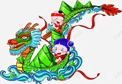 手绘可爱儿童划龙舟活动高清素材 免费下载 页面网页 平面电商 创意素材 png素材