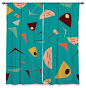 DiaNoche Lined Window Curtains by Nika Martinez Mid Century Hero Blue midcentury-curtains