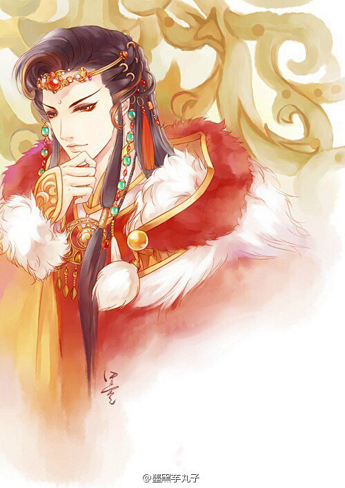 古风手绘插画墨青墨黑痴汉丸绘