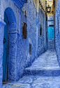 Indigo is the pigment that is abundant in picturesque Chefchaouen, Morocco