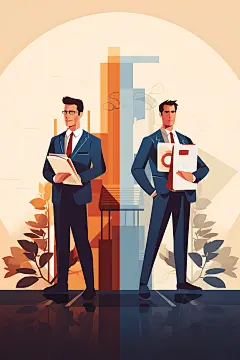 企业招聘校招面试扁平风插画