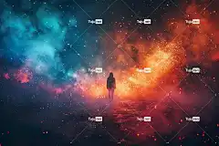Ai产生的 男人 幻想 空间 云 神秘 情绪 闪亮的 魔法