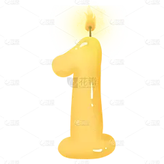 手绘生日蜡烛数字贴纸