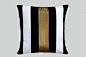 black white and gold  living rooms | Cotton Black White Throw pillow case with gold color accent, 16"x16 ...: 