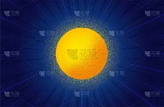 抽象点画太阳背景。夏夜横幅。具有星点效果的径向日射。向量