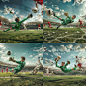 suyunkai_A_young_soccer_player_in_green_uniform_is_diving_to_ca_0
