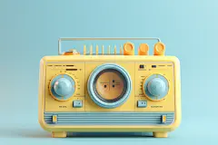 老物件复古便携式收音机模型