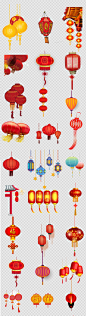 2019新年灯笼春节红灯笼新款灯笼png素材