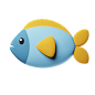 鱼 3D多彩卡通动物形象图标 Fish_2k