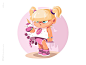 Little girl with pony illustration character cute doll dress flat girl illustration kid kids kit8 little small toy unicorn vector